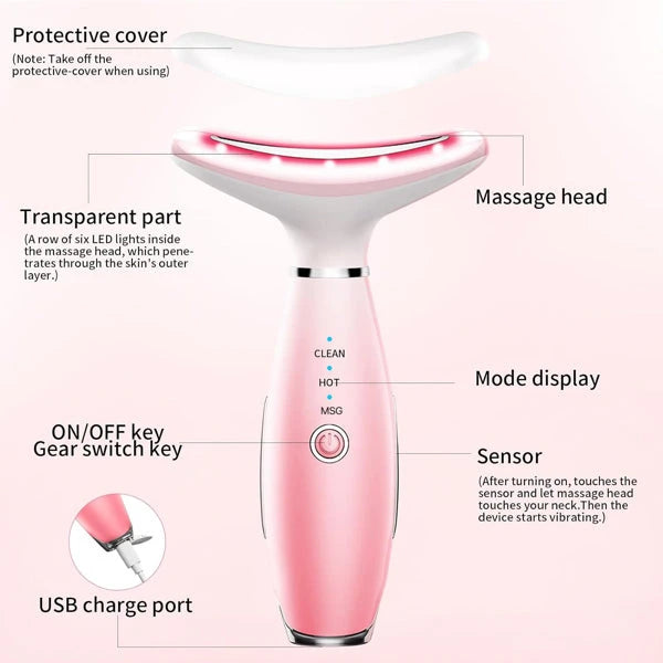 Facial & Neck Massager — Heat + Vibration Skin Therapy